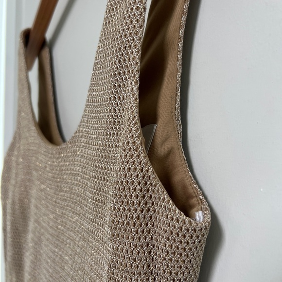 Francais Huey Waltzer Gold Shimmer Mesh Dress with Sweater Jacket Size 6 - Picture 3 of 13